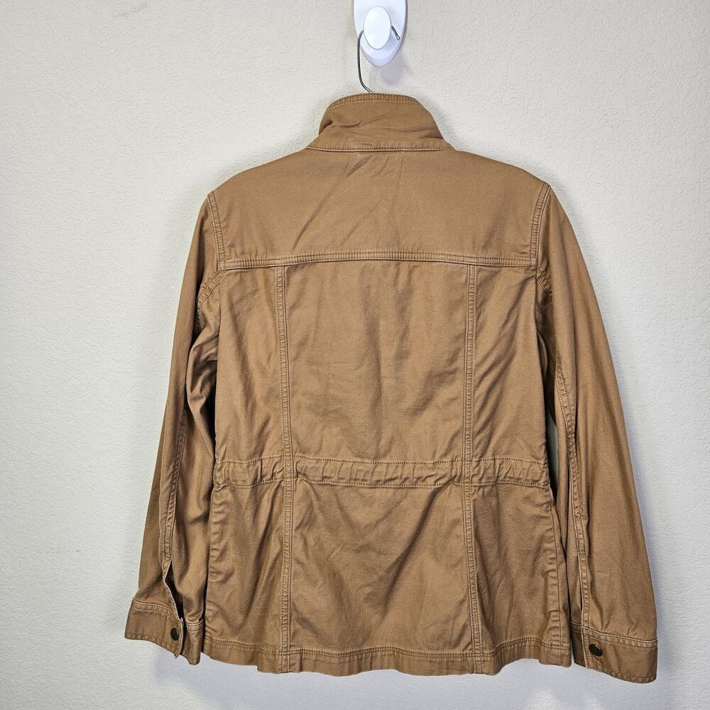 Talbots Safari Jacket Womans XS Camel Brown Twill Cotton Stretch Utility Outdoor - Picture 7 of 16